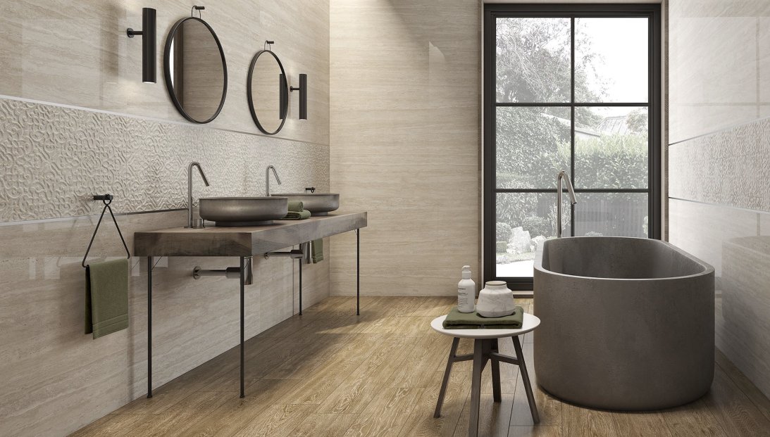 Reforma de baño con azulejos saloni