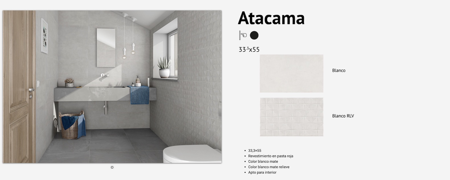 Foto cuato de baño con revestimiento Futura serie Atacama